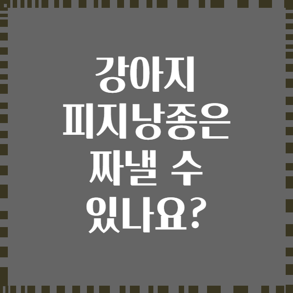 강아지 피지낭종은 짜낼 수 있나요?