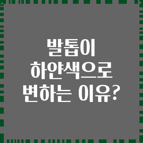 발톱이 하얀색으로 변하는 이유?