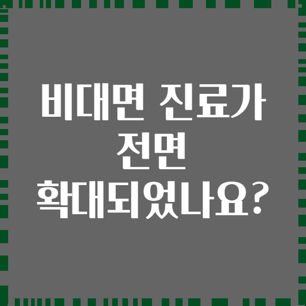 비대면 진료가 전면 확대되었나요?