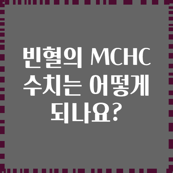 빈혈의 MCHC 수치는 어떻게 되나요?