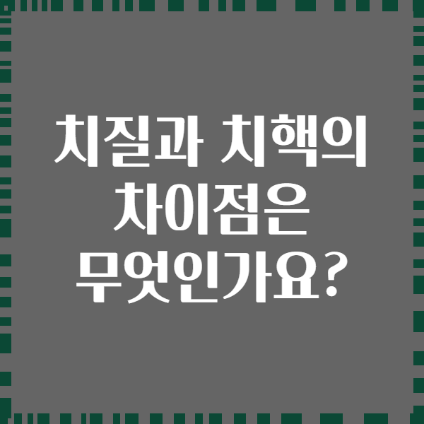치질과 치핵의 차이점은 무엇인가요?