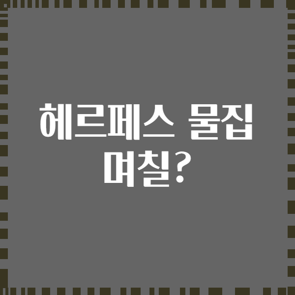 헤르페스 물집 며칠?