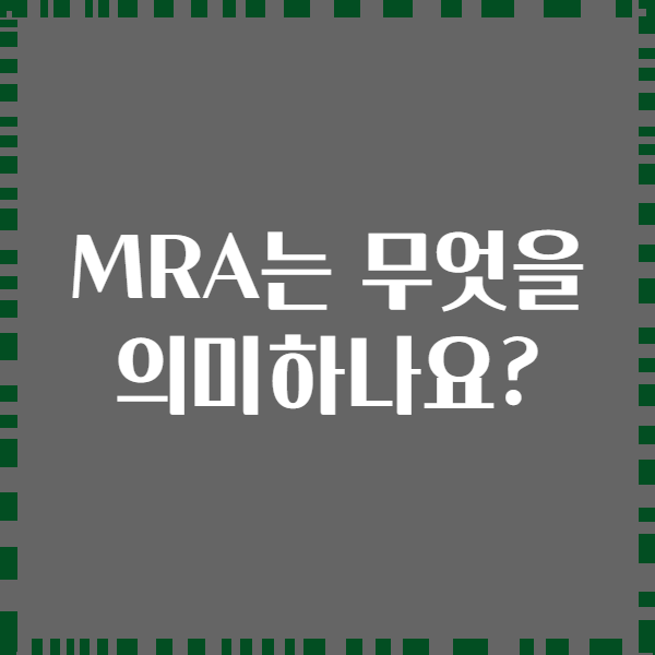 MRA는 무엇을 의미하나요?