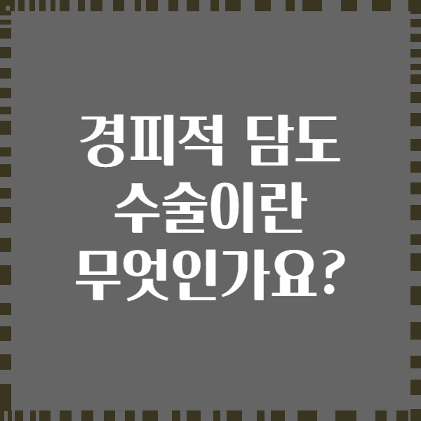 경피적 담도 수술이란 무엇인가요?