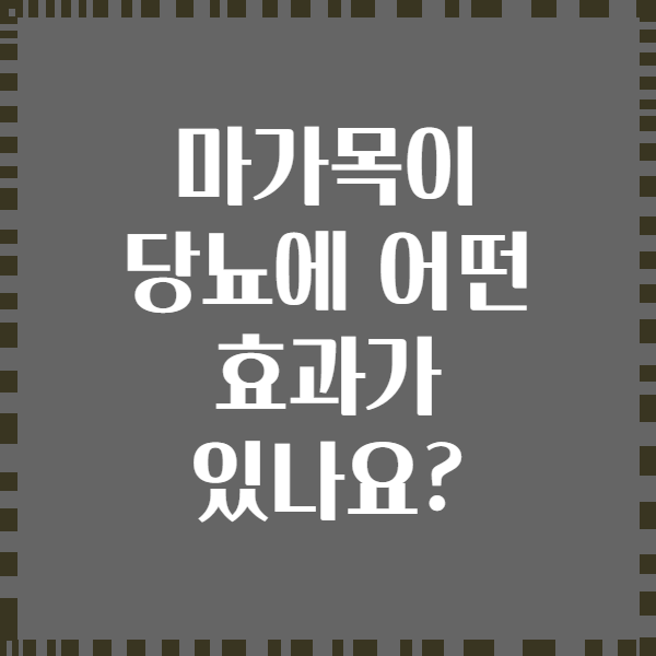 마가목이 당뇨에 어떤 효과가 있나요?