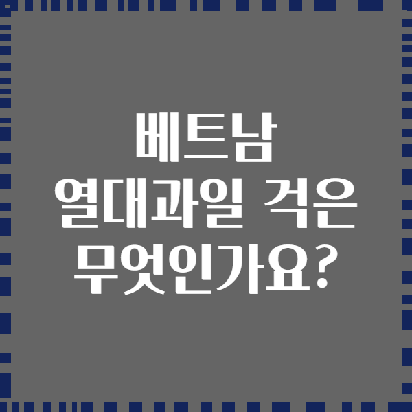 베트남 열대과일 걱은 무엇인가요?