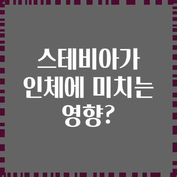 스테비아가 인체에 미치는 영향?