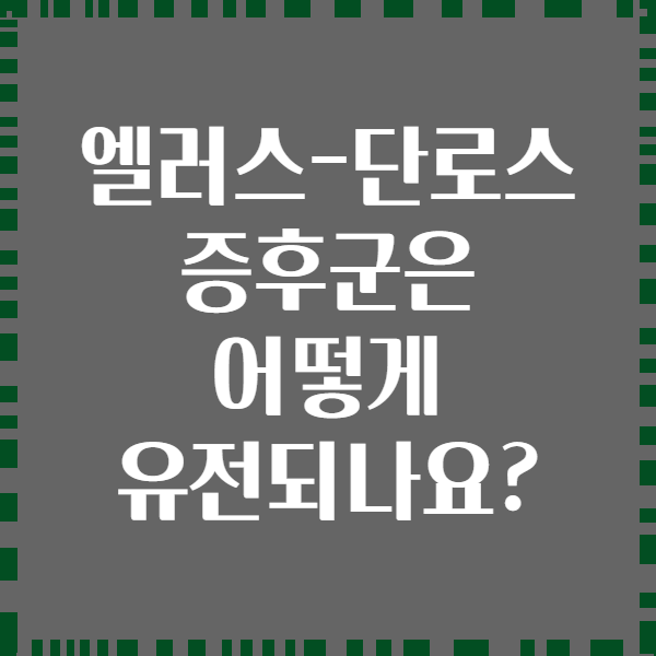 엘러스-단로스 증후군은 어떻게 유전되나요?