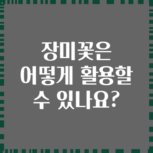 장미꽃은 어떻게 활용할 수 있나요?