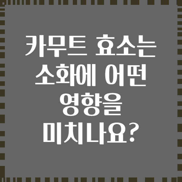 카무트 효소는 소화에 어떤 영향을 미치나요?