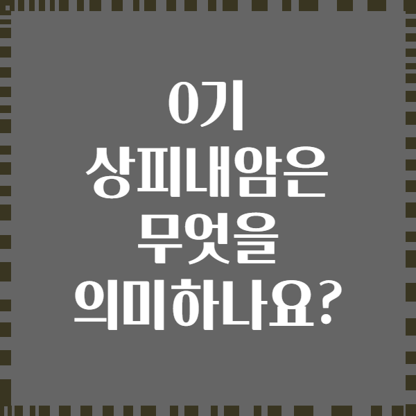 0기 상피내암은 무엇을 의미하나요?