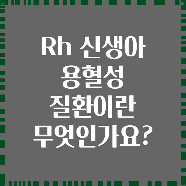 Rh 신생아 용혈성 질환이란 무엇인가요?