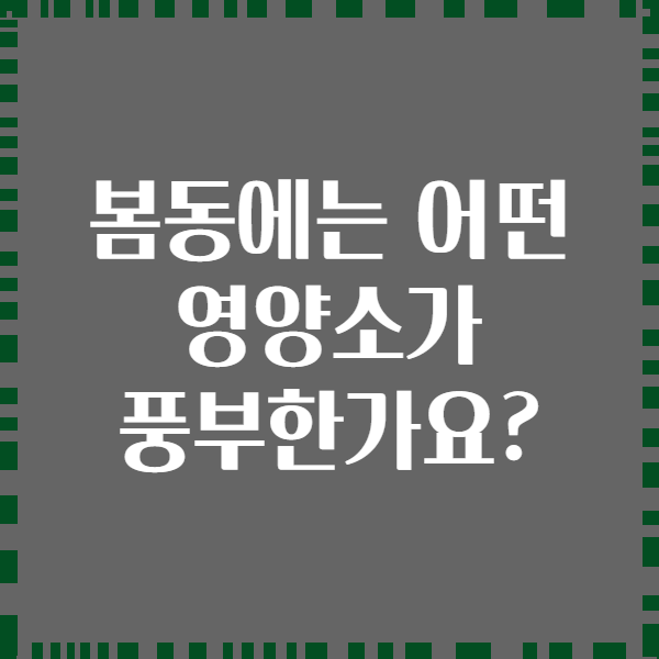 봄동에는 어떤 영양소가 풍부한가요?