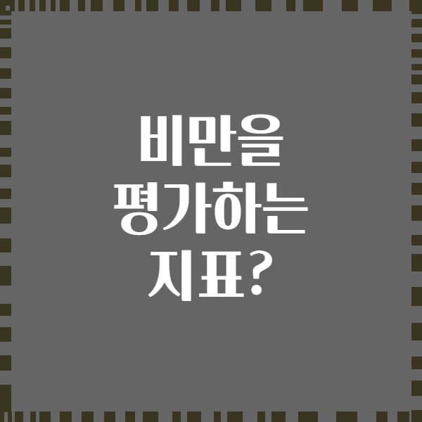 비만을 평가하는 지표?