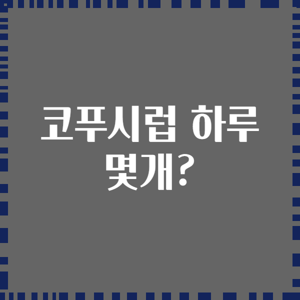 코푸시럽 하루 몇개?