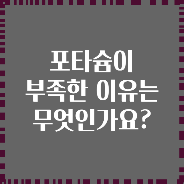 포타슘이 부족한 이유는 무엇인가요?