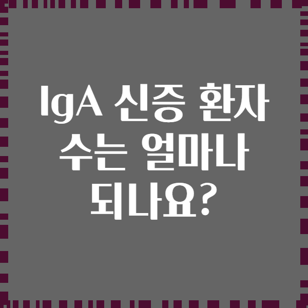 IgA 신증 환자 수는 얼마나 되나요?