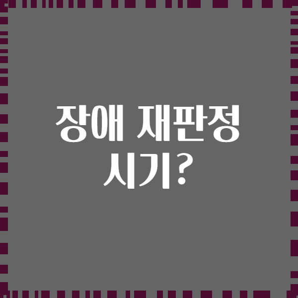 장애 재판정 시기?