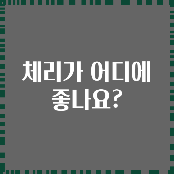 체리가 어디에 좋나요?