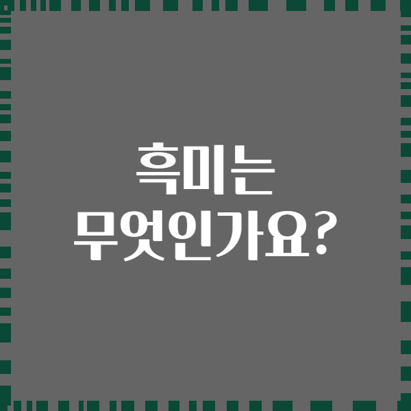 흑미는 무엇인가요?